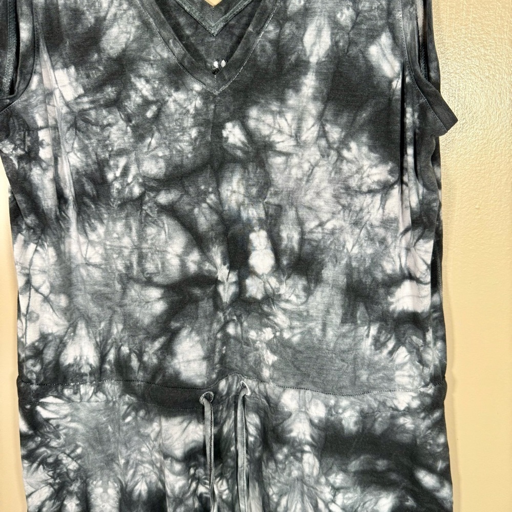 Sweaty Betty Take It Easy Black Tie-Dye Draw-String Waist Dress Size Small - Picture 6 of 8